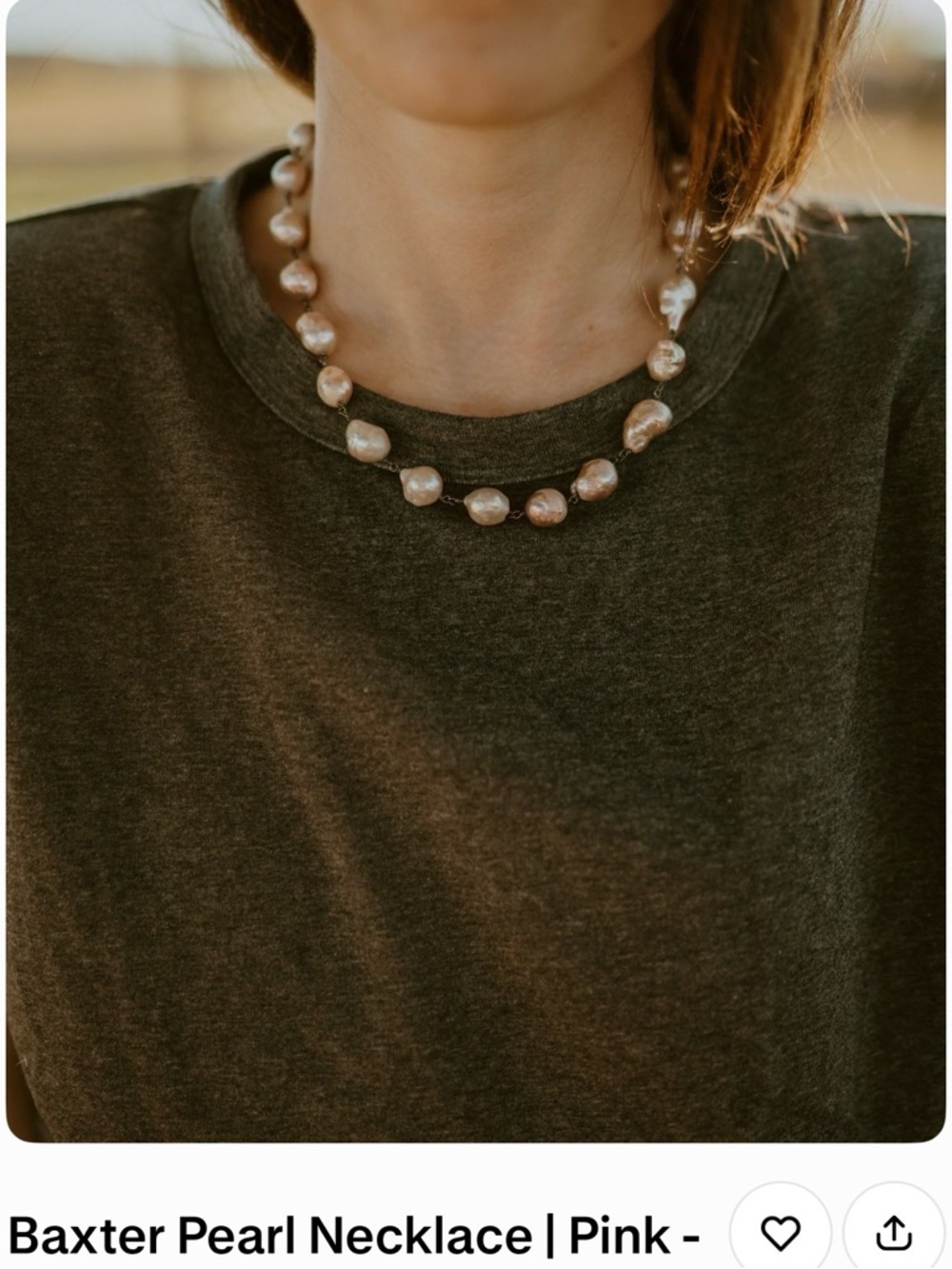 Goldie Lew Cultured Pearl Necklace - Pink Pearl Strand - Picture 2 of 12